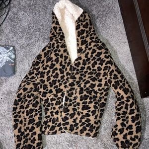 Oversized reversible fuzzy jacket